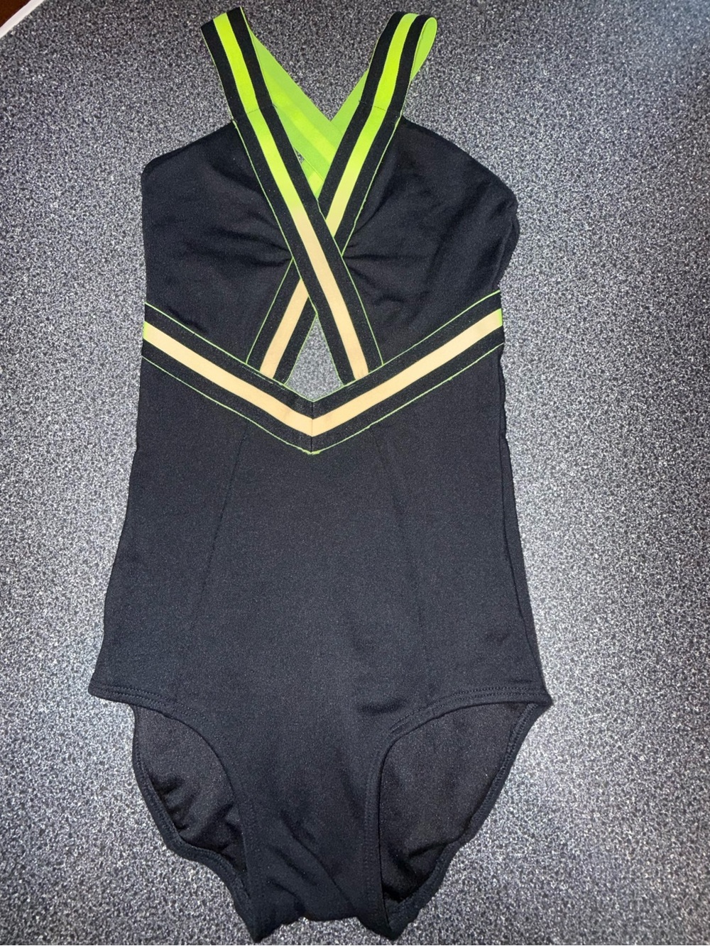 Jo & Jax Girls' Black and Green One-Piece Leotard Size XX- Small Adult